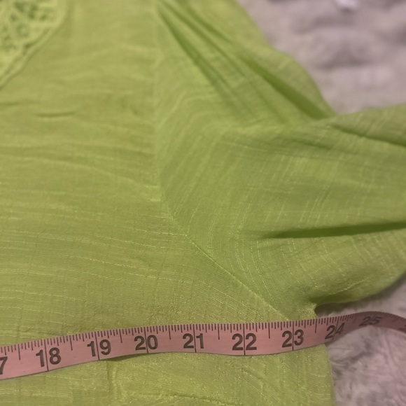 Catherine’s Women’s 2X Lime Green Embroidered V Neck Tunic Mom Core - Picture 6 of 7